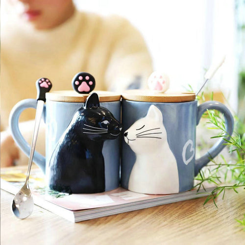 3D Couple Cat Mugs